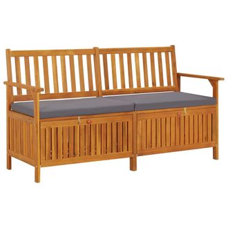 vidaXL Vidaxl - Banco De Almacenaje Con Coj&iacute;n Madera Maciza De Acacia 148 Cm