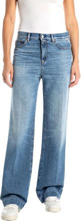 Replay Jeans, Dames, Blauw, W28 L32, Katoen, Melja Relaxed Straight Jeans