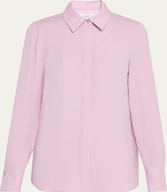 Lafayette 148 New York Scottie Silk Button-Down Blouse