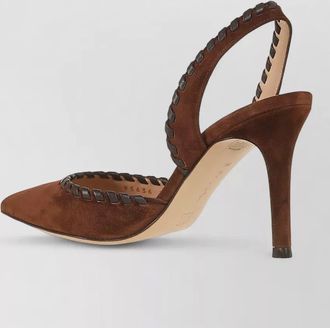 Gianvito Rossi sandals pointed toe stiletto heel suede trim
