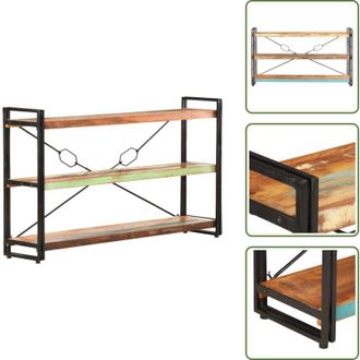 vidaXL The Living Store Libreria a 3 Ripiani 140x30x80 cm in Massello di Recupero - Libreria industriale