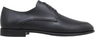 Ferragamo Fosco Leather Derby Shoes, Size 6.5 EE