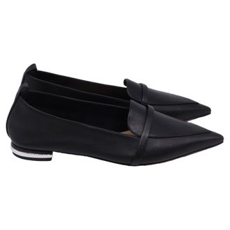 Malone Souliers Dora Pointed-Toe Loafers in Black Leather