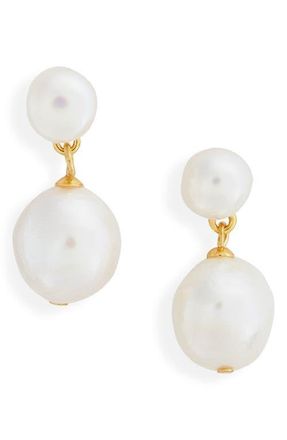 &Eacute;liou Sandra Freshwater Pearl Drop Earrings in White at Nordstrom