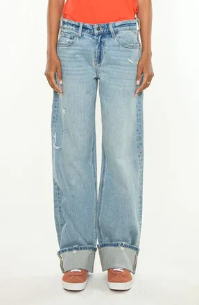 Kancan Rebel 90s Low Rise Loose Baggy Jeans in Medium Light at Nordstrom, Size 29