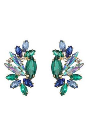 Eye Candy Los Angeles Gold-Tone Gala Statement Earrings in Green at Nordstrom Rack