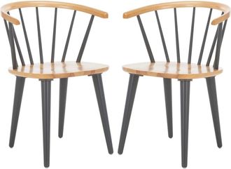Safavieh Set de 2 sillas de comedor en madera de caucho gris
