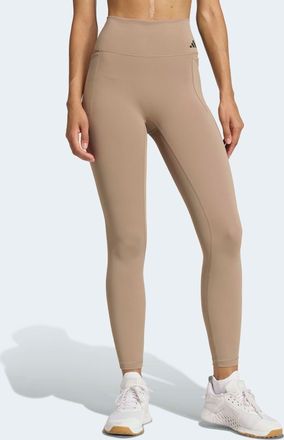 adidas Trainingstights ADIDAS PERFORMANCE OPT 7/8 L, Damen, Gr. XXL, N-Gr, chalky braun, Obermaterial: 73% Polyester, 27% Elasthan, 7/8-L&auml;nge, Hosen Training