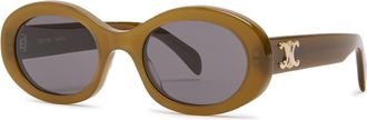 Celine Oval-frame Sunglasses - Green - One Size