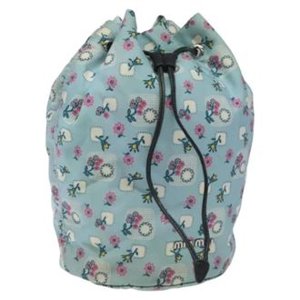 Miu Miu Pre-owned Nylon pouches - - Pre-owned - Donna - Blu - ONE SIZE