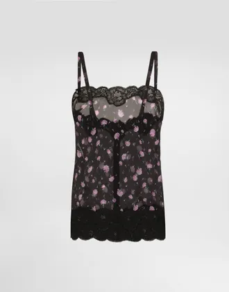 Dolce & Gabbana Carnations-print Chiffon Top - Woman Shirts And Tops Multicolor 36