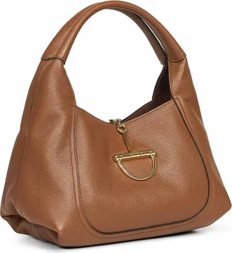 Gucci Womens Brown Softbit Shoulder Bag Calf Leather Handbags Hand