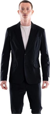 Paolo Pecora Giacca monopetto in tessuto leggero - Heren - Blazers - Zwart - 2XL - Katoen - Jassen