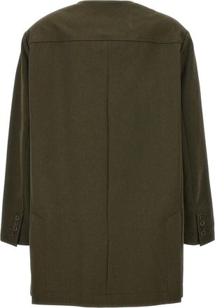 Max Mara Womens Bicolor Cotton Full-Length Jacket Clothing