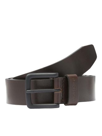 Jack & Jones Lederg&uuml;rtel JACK & JONES JACROMA LEATHER BELT NOOS, Herren, Gr. 105, braun (schwarz coffee), B&uuml;ffelleder, unifarben, G&uuml;rtel Lederg&uuml;rtel