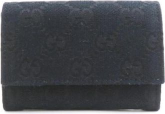Gucci Pre-owned Canvas Wallet - unisex - Vintage Accessoires - Zwart - ONE Size - Vintage
