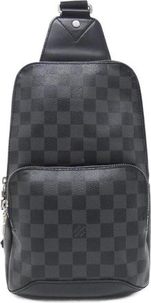 Louis Vuitton Dark Gray Coated Canvas Shoulder Bag (Pre-Owned)