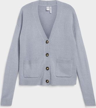 Twik Womens Fine bouclé knit V-neck Cardigan Sweater