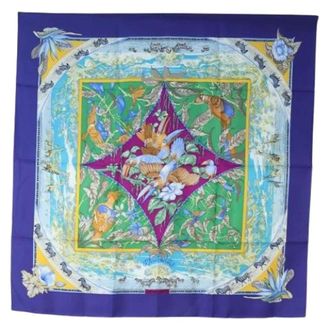 Herm&egrave;s Pre-owned Vintage Zijden Sjaal - Dames - Pre-owned - Veelkleurig - Maat: ONE Size Zijde
