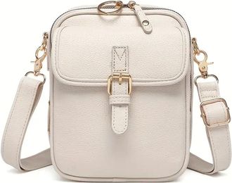 Generic Anti-Theft Crossbody Bag for Women, Adjustable PU Leather Shoulder Bag with 10 Card Slots, Mini Messenger Bag for Daily Use and Travel