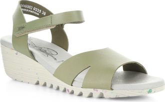 FLY London Olla Ankle Strap Wedge Sandal in Smog at Nordstrom, Size 10-10.5Us
