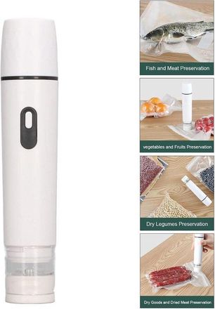 OEM Minibomba De Vac&iacute;o Manual Recargable Con Carga Usb, Extractor De Bolsas De Vac&iacute;o Port&aacute;til De Un Solo Bot&oacute;n En Color Blanco