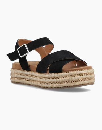Hush Puppies Womens Hush Puppies Rosa Rafia Sandal Leather Womens Black Sandals - Size: 8