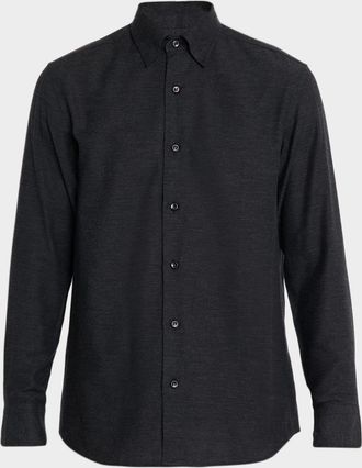 Brioni Mens Cotton and Cashmere Sport Shirt