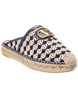 Valentino Vlogo Canvas & Leather Mule