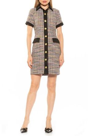Alexia Admor Jenni Tweed Shirtdress in Black Stripe at Nordstrom Rack, Size 10