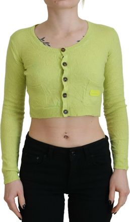 Dsquared2 Dsquared&sup2; yellow Cashmere Long Sleeves Cropped Womens Sweater (Pre-Owned)