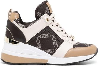 Michael Kors Georgie logo-debossed sneakers - women - Canvas/Canvas/Rubber - 8 - Brown