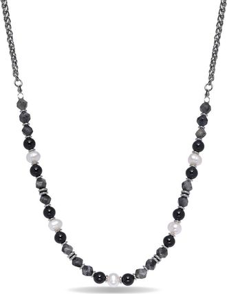 Eye Candy Los Angeles Jeremiah Agate Beaded Necklace in Silver at Nordstrom Rack