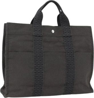 Herm&egrave;s Pre-owned Tote Bags, female, Gray, Size: ONE SIZE Pre-owned Vintage Canvas Tote Bag