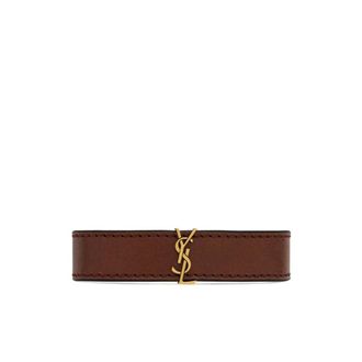 Saint Laurent Accessoires, Heren, Bruin, ONE Size, Leer, Cassandre Bracelet