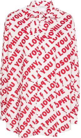 Philosophy di Lorenzo Serafini I Love You Philosophy long shirt - women - Cotton - 40 - White
