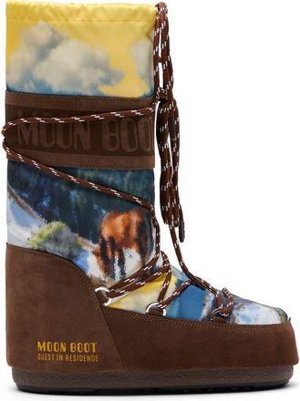 Moon Boot x Guest In Residence Icon High Postcard Boot in Cocoa at Nordstrom, Size 39
