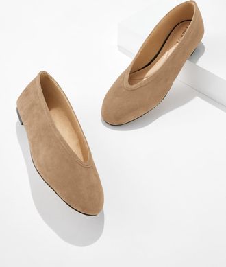 Talbots Vera Suede Ballet Flats - Cafe Au Lait - 10 1/2 M Talbots