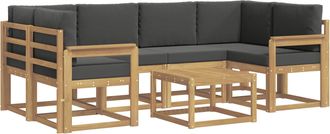 vidaXL Conjunto De Sof&aacute;s De Exterior 7 Uds. Blanco Y Antracita Vidaxl