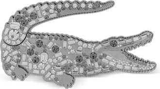 Lacoste Runway crocodile brooch - Silver
