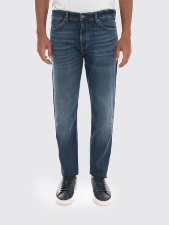 HUGO BOSS Tapered Fit 5-Pocket Cotton Denim Jeans with Belt Loops