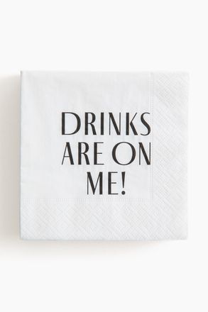 H&M 15er-Pack Papierservietten - Weiss/Drinks