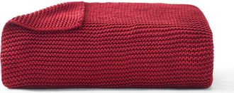 Christy Oslo Chunky Knit Super Soft Cotton Throw in Red at Nordstrom