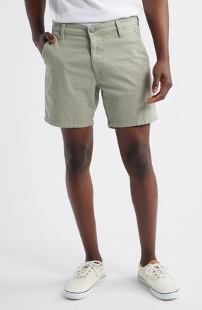 Mavi Nate Flat Front Stretch Twill Shorts in Pistachio Athletic at Nordstrom, Size 31