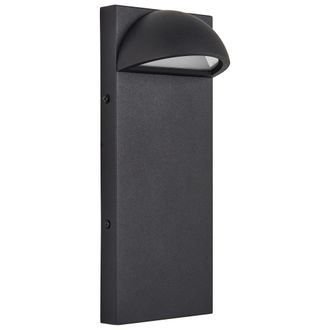 Beliani L&aacute;mpara De Pared Moderna Led Para Exterior Aplique De Metal Hierro Vidrio Negro Mate Sajur