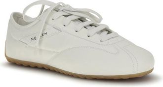 Alexander McQueen Mens White Calf Leather Bos Taurus Athletic Sneakers