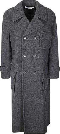 Comme Des Garçons Double-Breasted Fastening Grey Wool Coat