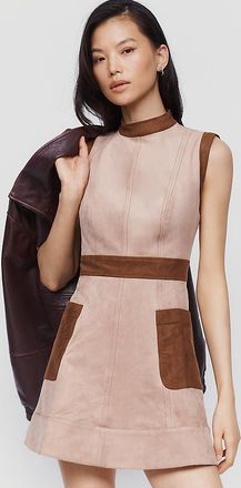 Anthropologie Maeve Faux Suede Mock Neck Mini Dress