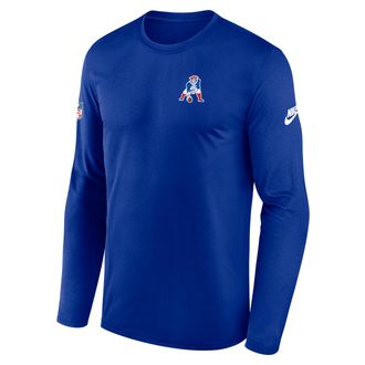 Nike New England Patriots Alt Legend Small Logo Nike Mens Dri-FIT NFL Long-Sleeve T-Shirt in Blue | 02TJ4DAQ8K-UE8