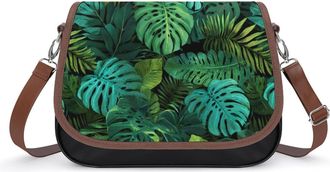 Generic Summer Tropical Palm Leaves Fashion Womens Crossbody Bags Novelty Handbag Shoulder Bag Purse